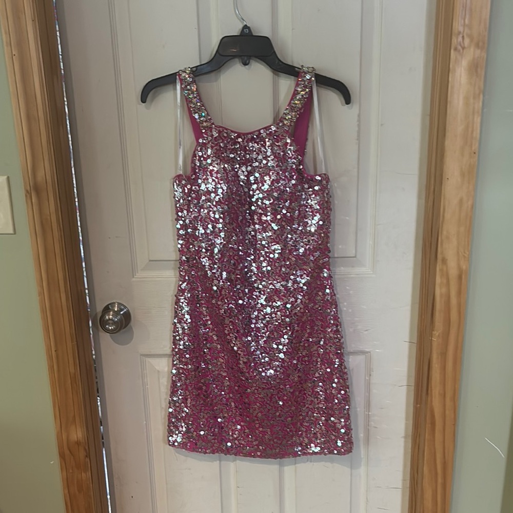 Sequin Pink Mini Dress